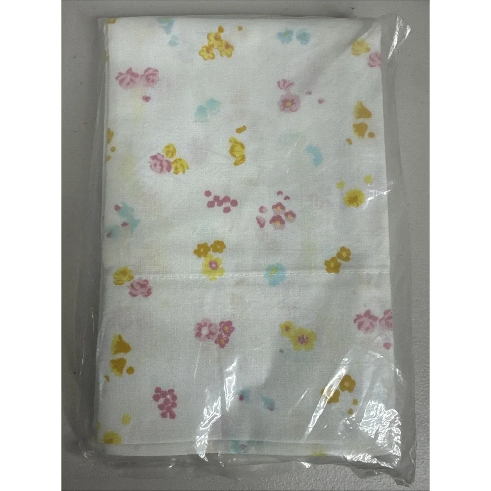 Vintage Royale Standard Pillow Cases Floral Dark Yellow Blue Pink Made In USA